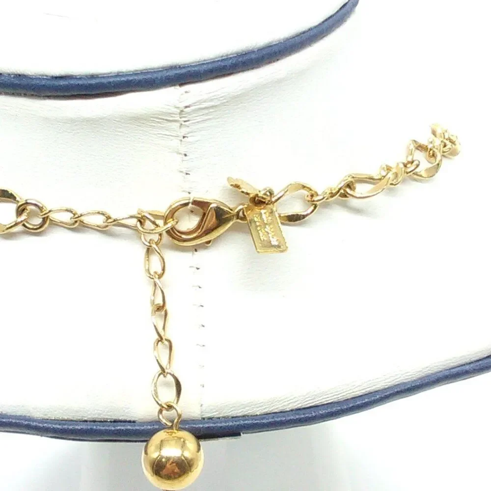 Kate Spade NY Black Faceted Bead Gold Plated Statement Necklace 17-19